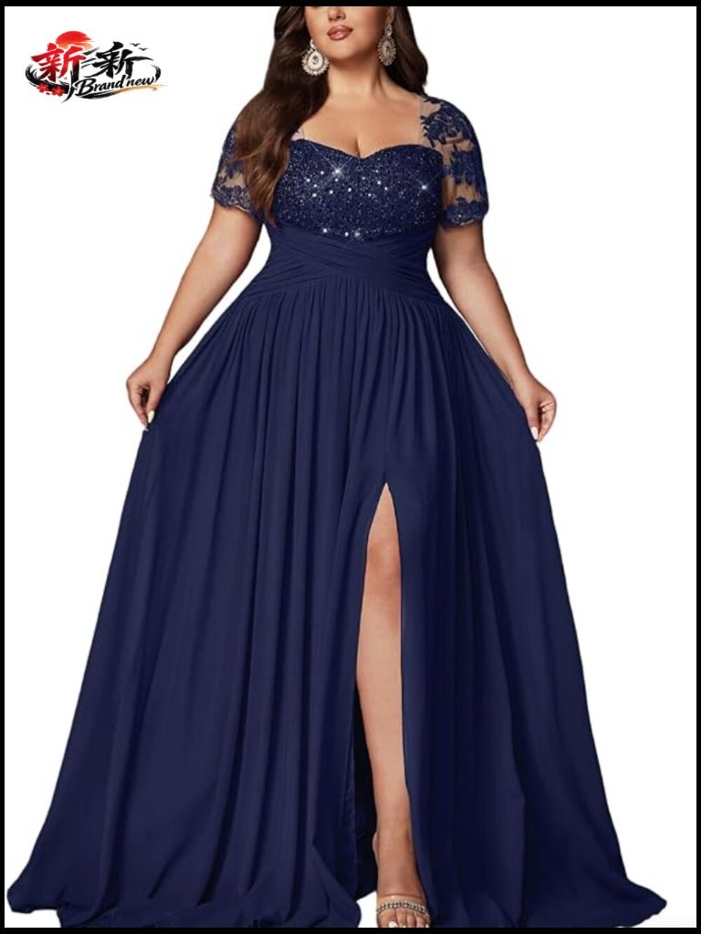 Plus Size Sequin Bridesmaid Dress Formal Evening Prom Gown Chiffon
